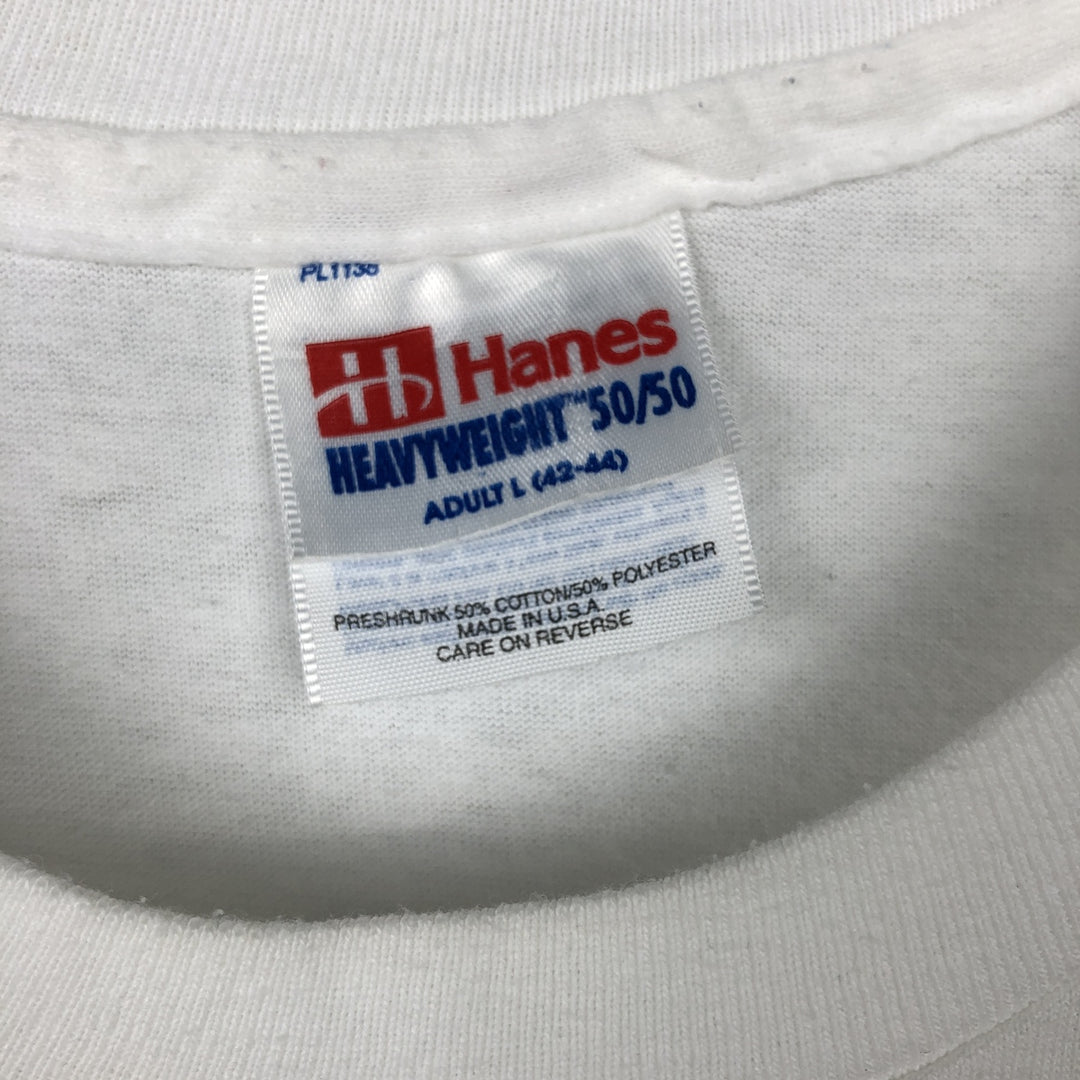 90'S Hanes HEAVYWEIGHT 50 cotton white type Vintage Second Hand