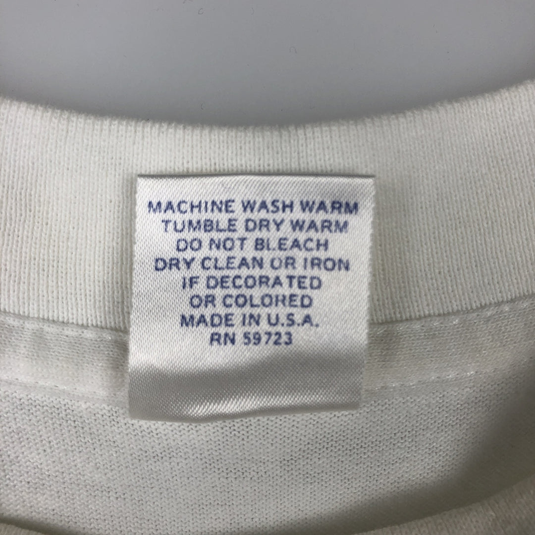 80'S TRENCH Print T-Shirt, Made in USA, Men's Size L (Equivalent), Vintage cotton white type Vintage Second Hand
