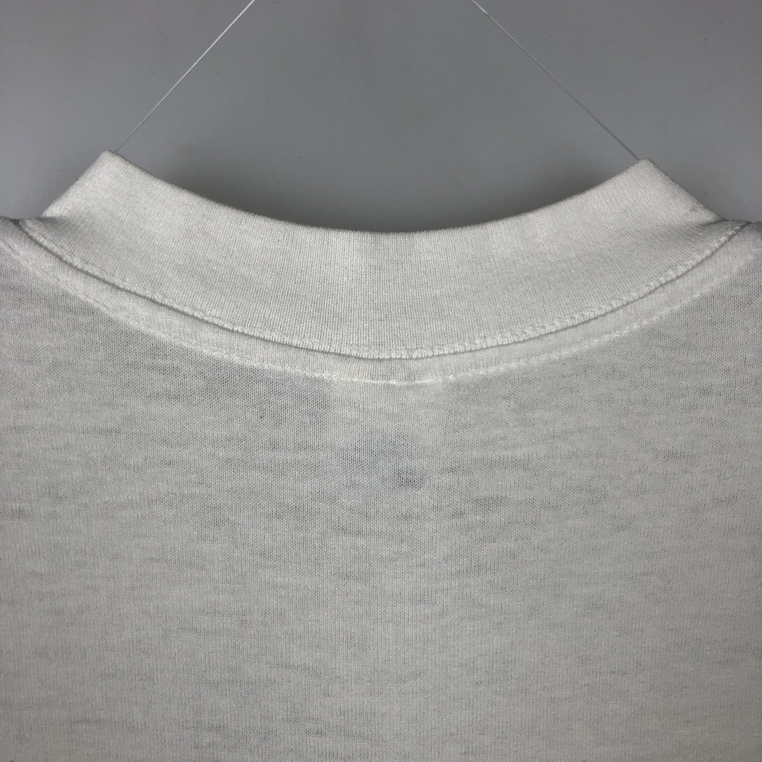 80'S TRENCH Print T-Shirt, Made in USA, Men's Size L (Equivalent), Vintage cotton white type Vintage Second Hand
