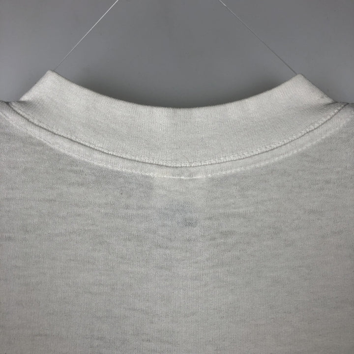 80'S TRENCH Print T-Shirt, Made in USA, Men's Size L (Equivalent), Vintage cotton white type Vintage Second Hand