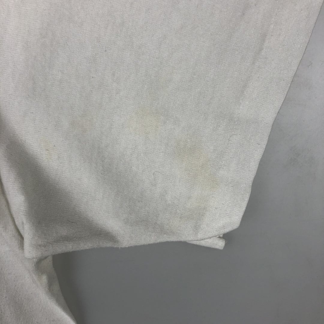80'S TRENCH Print T-Shirt, Made in USA, Men's Size L (Equivalent), Vintage cotton white type Vintage Second Hand
