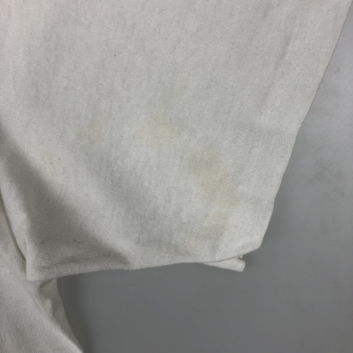 80'S TRENCH Print T-Shirt, Made in USA, Men's Size L (Equivalent), Vintage cotton white type Vintage Second Hand