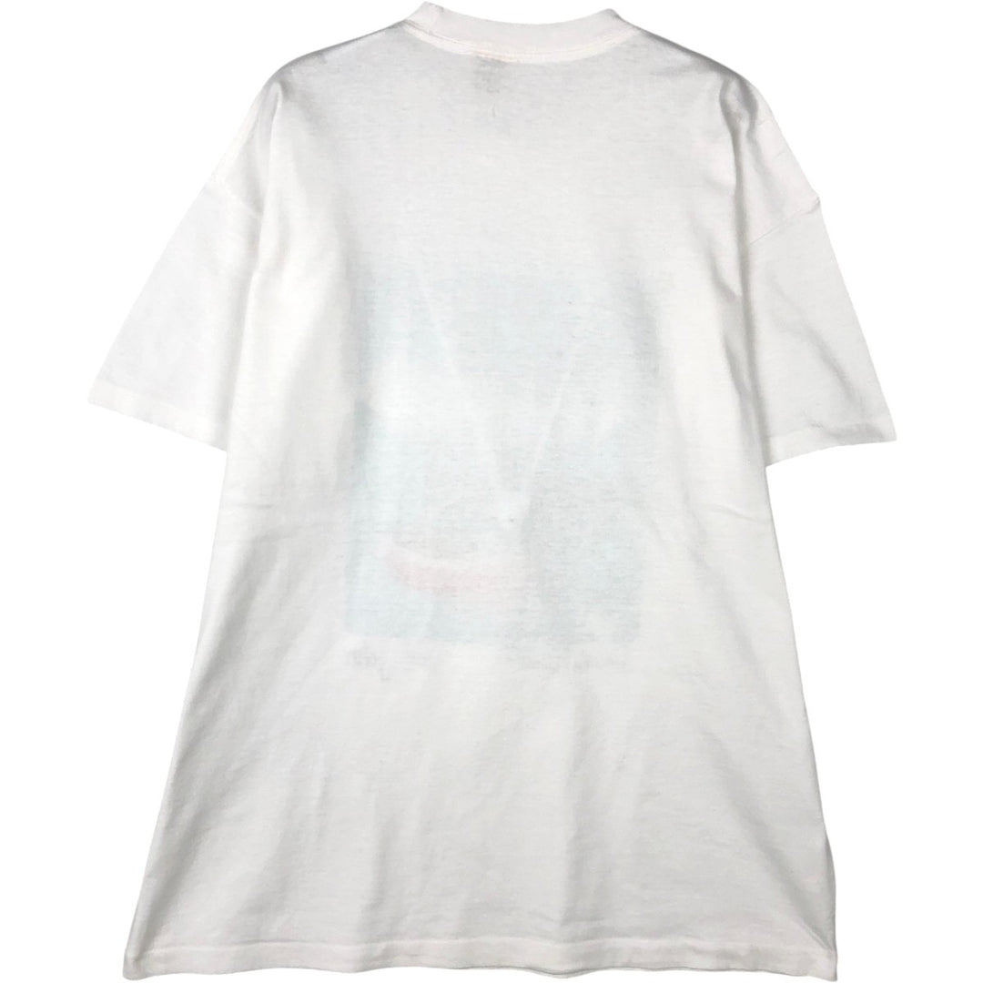 80'S SIGNAL MEGA-TEE Art T-Shirt, Made in USA, Men's Size L (Equivalent), Vintage cotton white type Vintage Second Hand