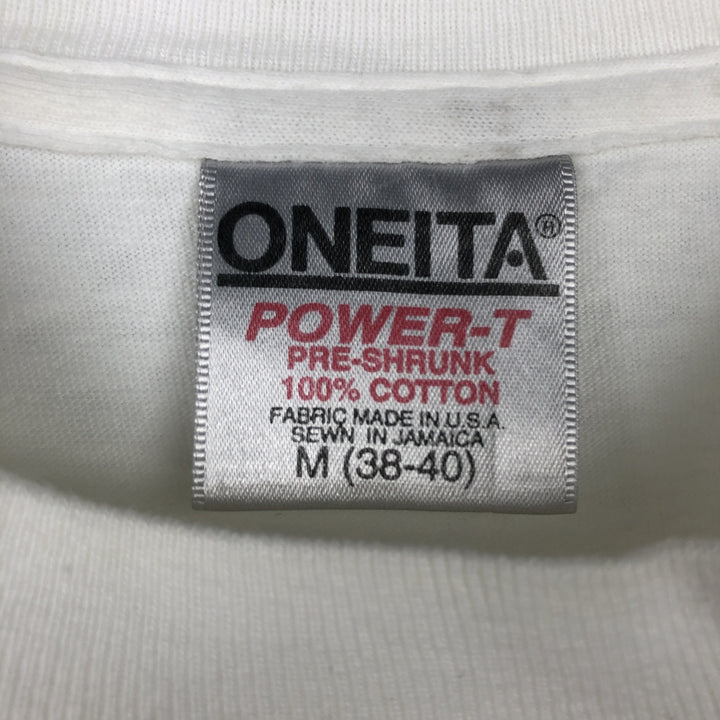 90'S ONEITA POWER-T Animal Pattern Print T-Shirt, Made in USA, Men's Size M (Equivalent), Vintage cotton white type Vintage Second Hand