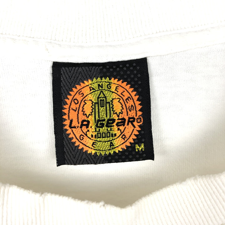 90'S LAGEAR Print T-Shirt, Made in USA, Men's Size M (Equivalent), Vintage unclear white type Vintage Second Hand