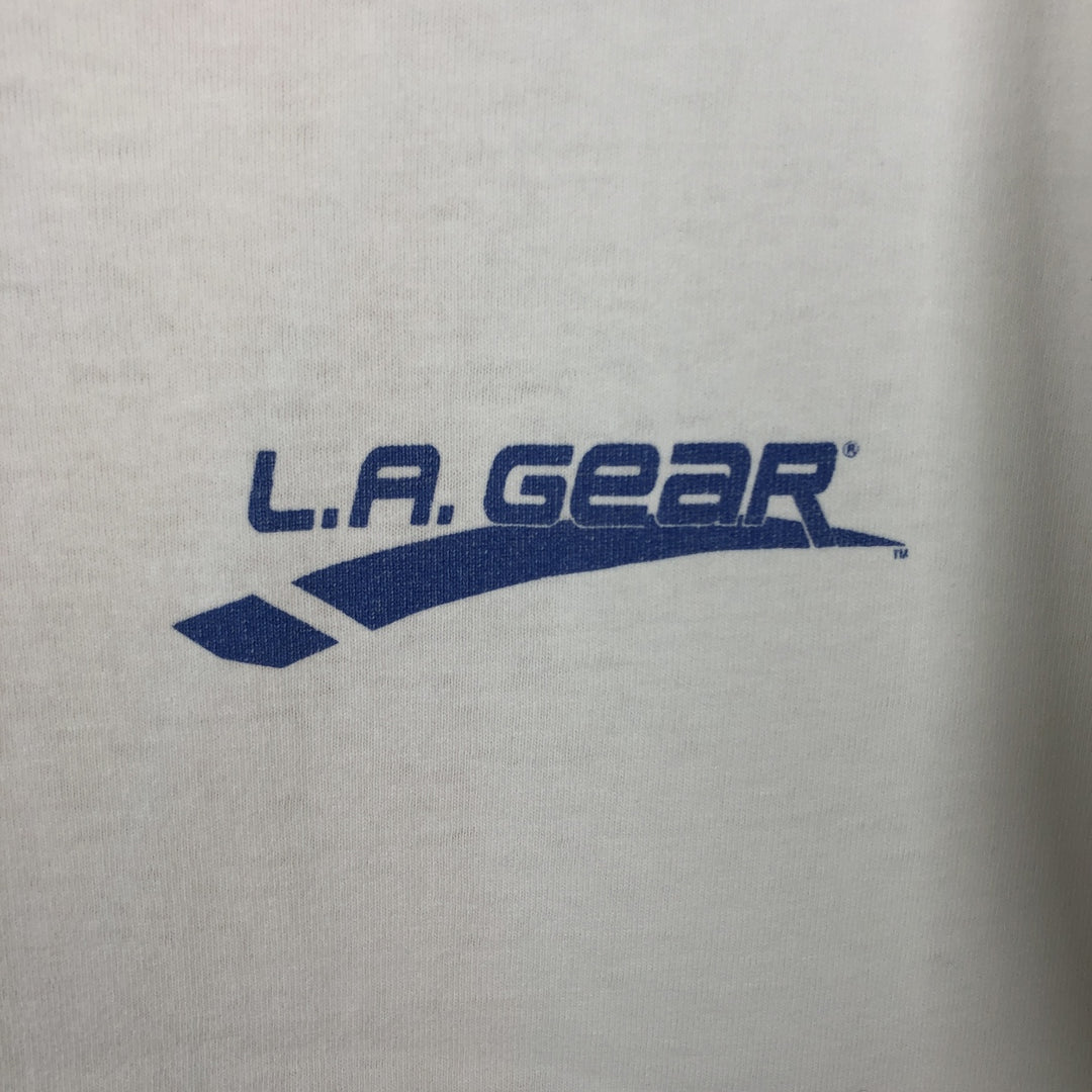 90'S LAGEAR Print T-Shirt, Made in USA, Men's Size M (Equivalent), Vintage unclear white type Vintage Second Hand