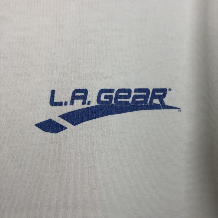 90'S LAGEAR Print T-Shirt, Made in USA, Men's Size M (Equivalent), Vintage unclear white type Vintage Second Hand