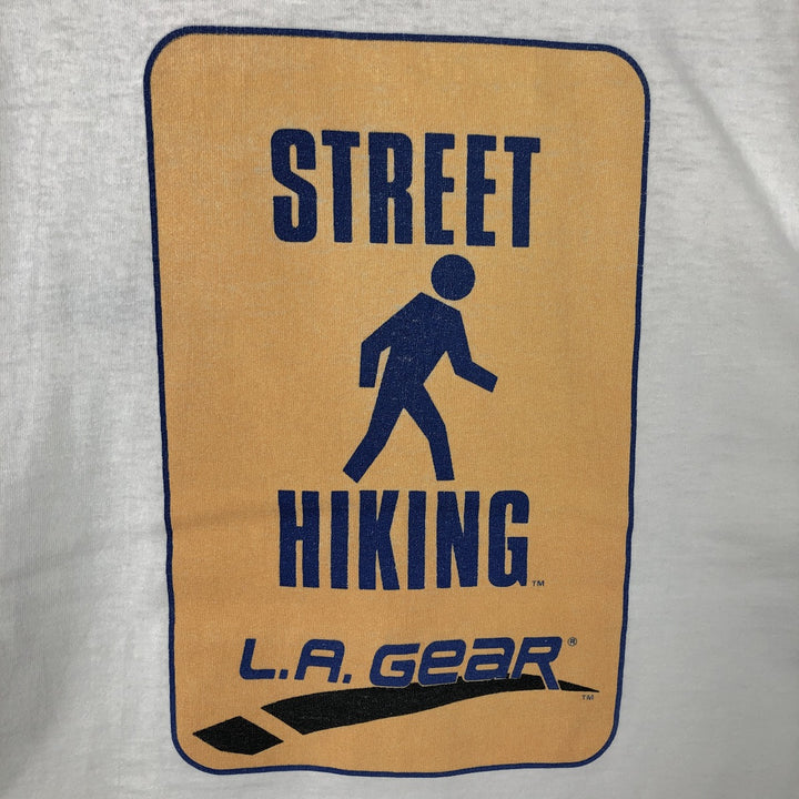 90'S LAGEAR Print T-Shirt, Made in USA, Men's Size M (Equivalent), Vintage unclear white type Vintage Second Hand