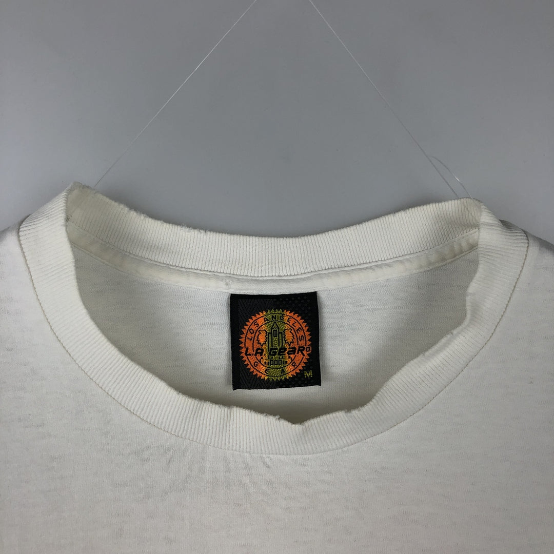 90'S LAGEAR Print T-Shirt, Made in USA, Men's Size M (Equivalent), Vintage unclear white type Vintage Second Hand