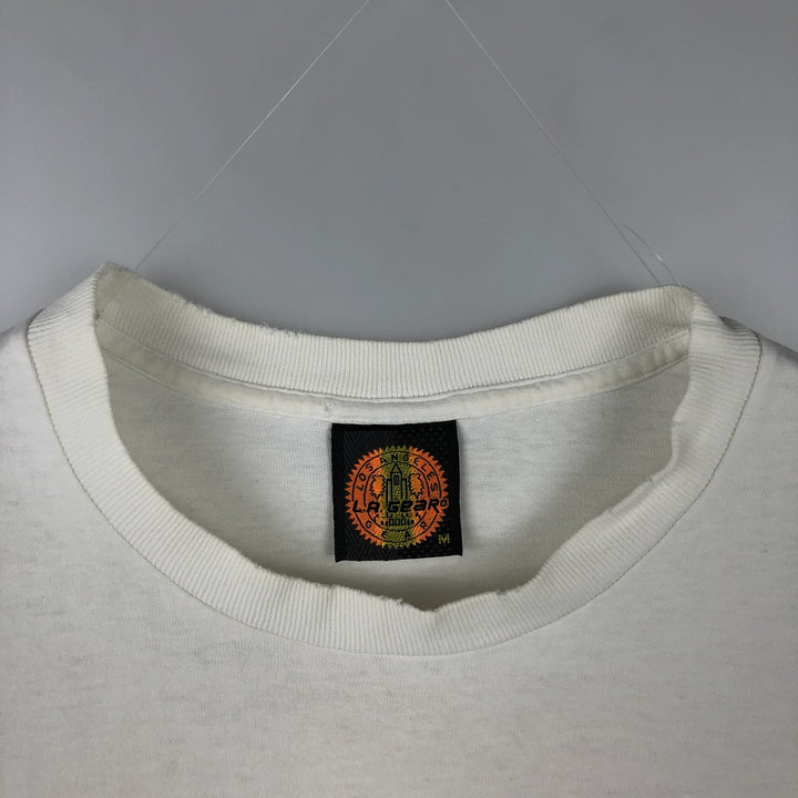 90'S LAGEAR Print T-Shirt, Made in USA, Men's Size M (Equivalent), Vintage unclear white type Vintage Second Hand