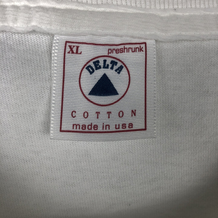 Vintage 90'S Delta DELTA Printed T-shirt, Made in USA, Men's XL cotton white type Vintage Second Hand