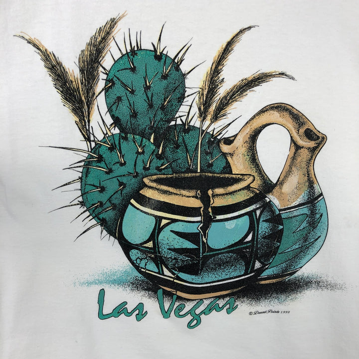 90'S Printed T-Shirt, Made in USA, Men's Size M (Equivalent), Vintage cotton white type Vintage Second Hand