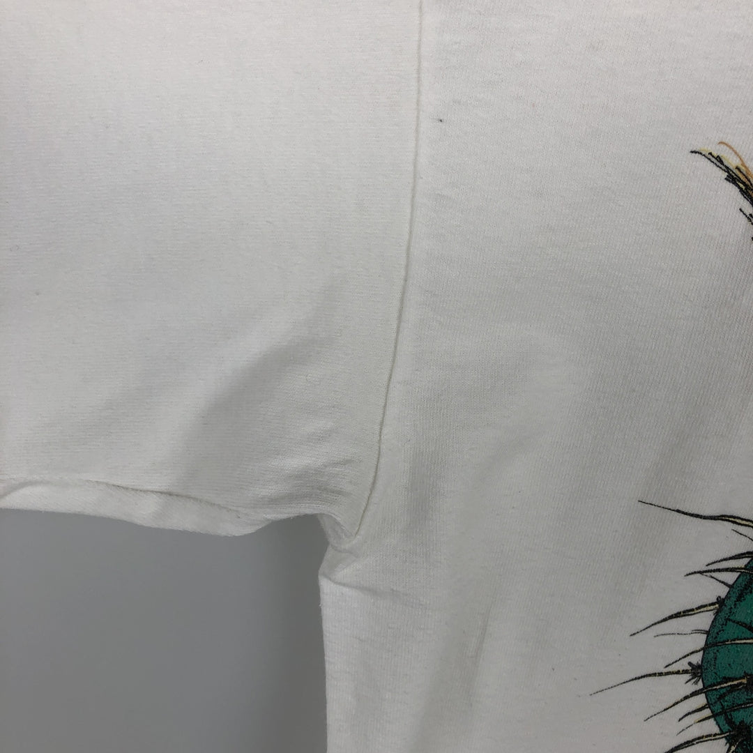 90'S Printed T-Shirt, Made in USA, Men's Size M (Equivalent), Vintage cotton white type Vintage Second Hand