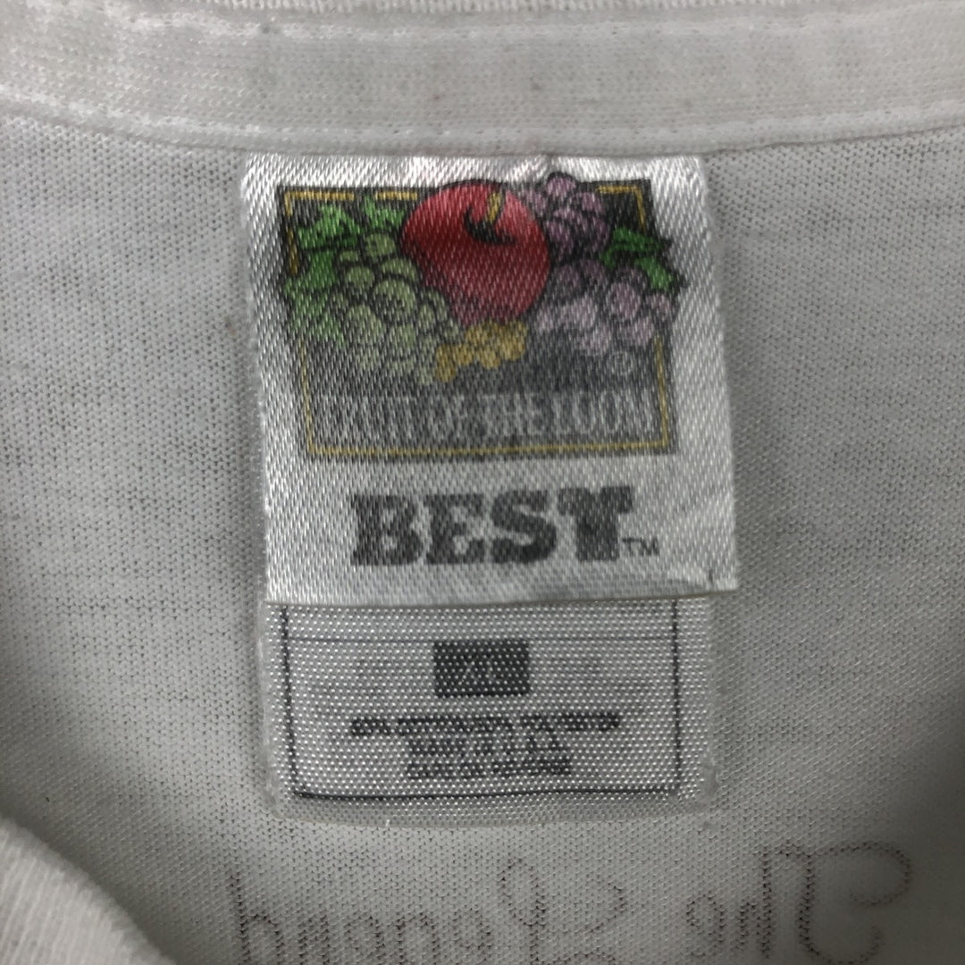 90'S Fruit of the Loom Best Printed T-shirt, Made in USA, Men's XL, Vintage cotton white type Vintage Second Hand