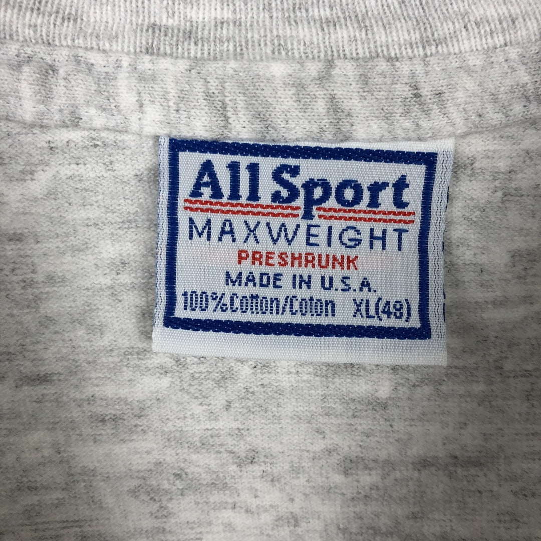90'S All Sport MAX WEIGHT Print T-Shirt, Made in USA, Men's XL equivalent, Vintage cotton white type Vintage Second Hand