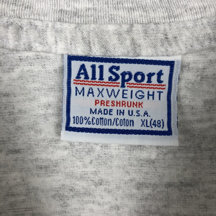 90'S All Sport MAX WEIGHT Print T-Shirt, Made in USA, Men's XL equivalent, Vintage cotton white type Vintage Second Hand