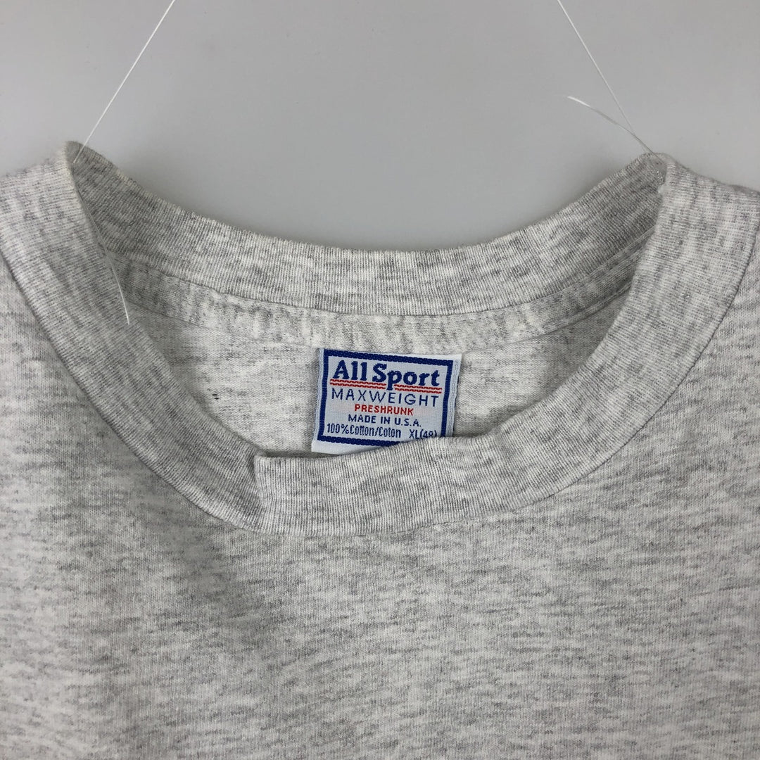 90'S All Sport MAX WEIGHT Print T-Shirt, Made in USA, Men's XL equivalent, Vintage cotton white type Vintage Second Hand