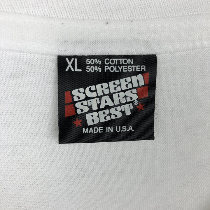90'S Screen Stars Best Printed T-shirt Made in USA Men's XL Vintage cotton white type Vintage Second Hand