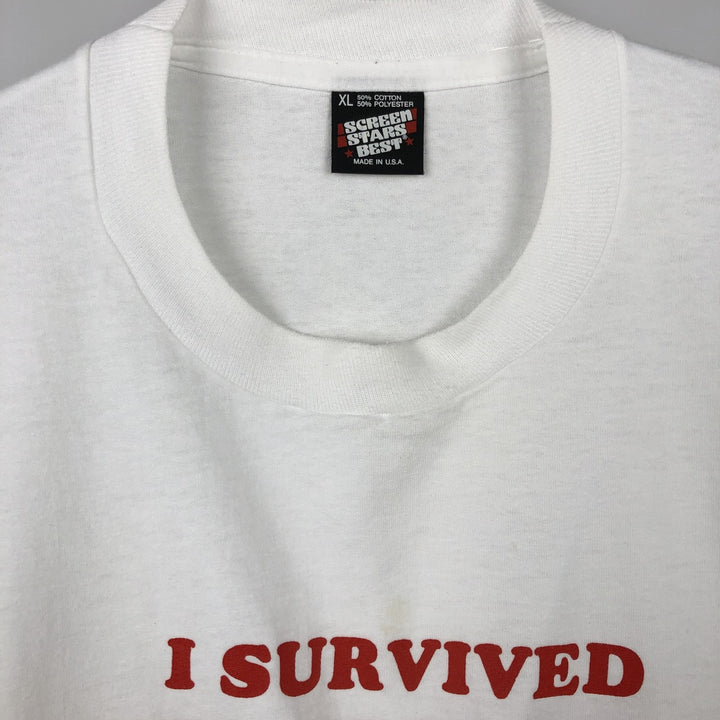 90'S Screen Stars Best Printed T-shirt Made in USA Men's XL Vintage cotton white type Vintage Second Hand