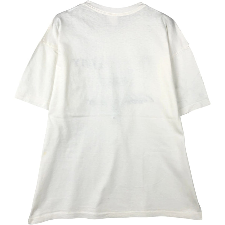Printed T-shirt, men's size L cotton white type Vintage Second Hand