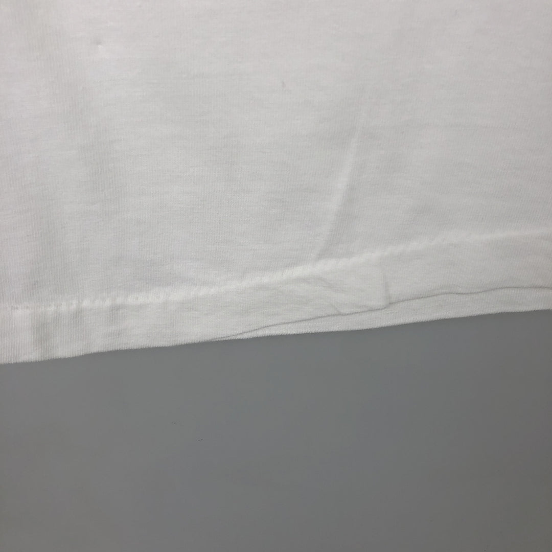 Printed T-shirt, men's size L cotton white type Vintage Second Hand