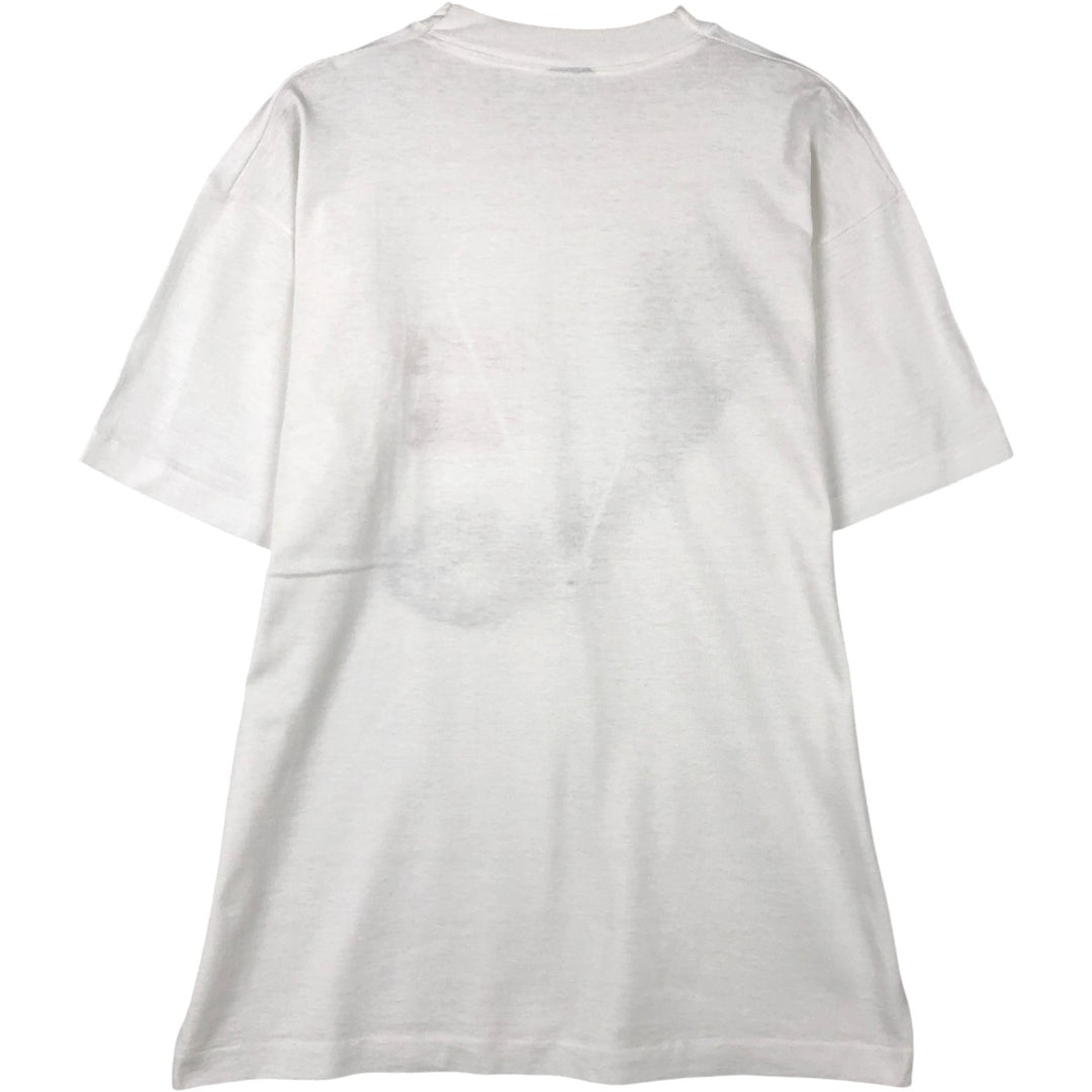 80'S message print T-shirt, men's size XL equivalent, vintage. unclear white type Vintage Second Hand