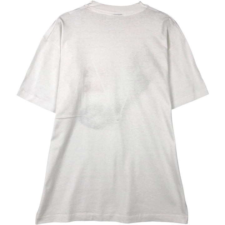 80'S message print T-shirt, men's size XL equivalent, vintage. unclear white type Vintage Second Hand