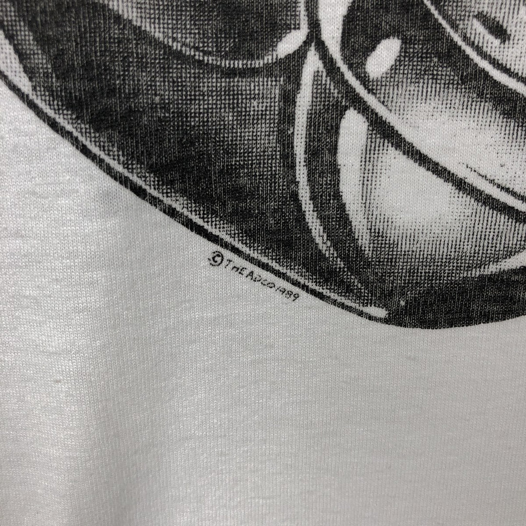 80'S message print T-shirt, men's size XL equivalent, vintage. unclear white type Vintage Second Hand