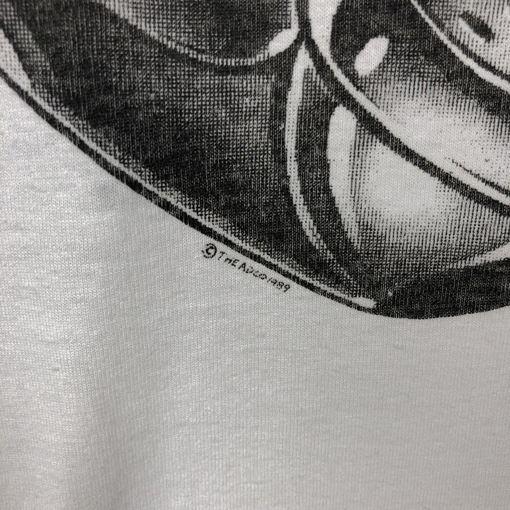 80'S message print T-shirt, men's size XL equivalent, vintage. unclear white type Vintage Second Hand