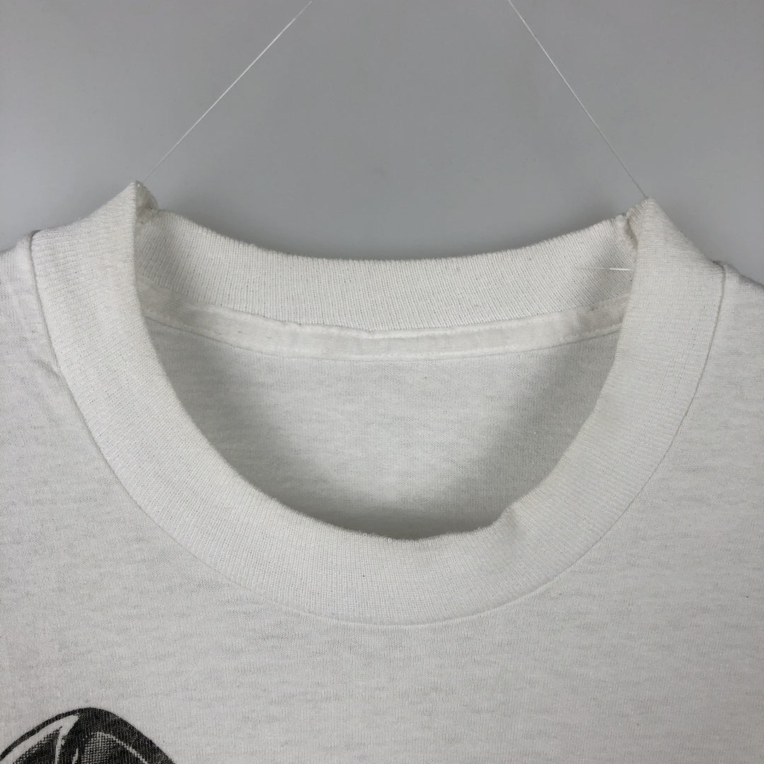 80'S message print T-shirt, men's size XL equivalent, vintage. unclear white type Vintage Second Hand