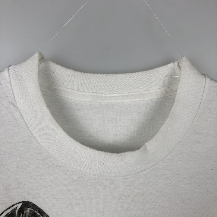 80'S message print T-shirt, men's size XL equivalent, vintage. unclear white type Vintage Second Hand