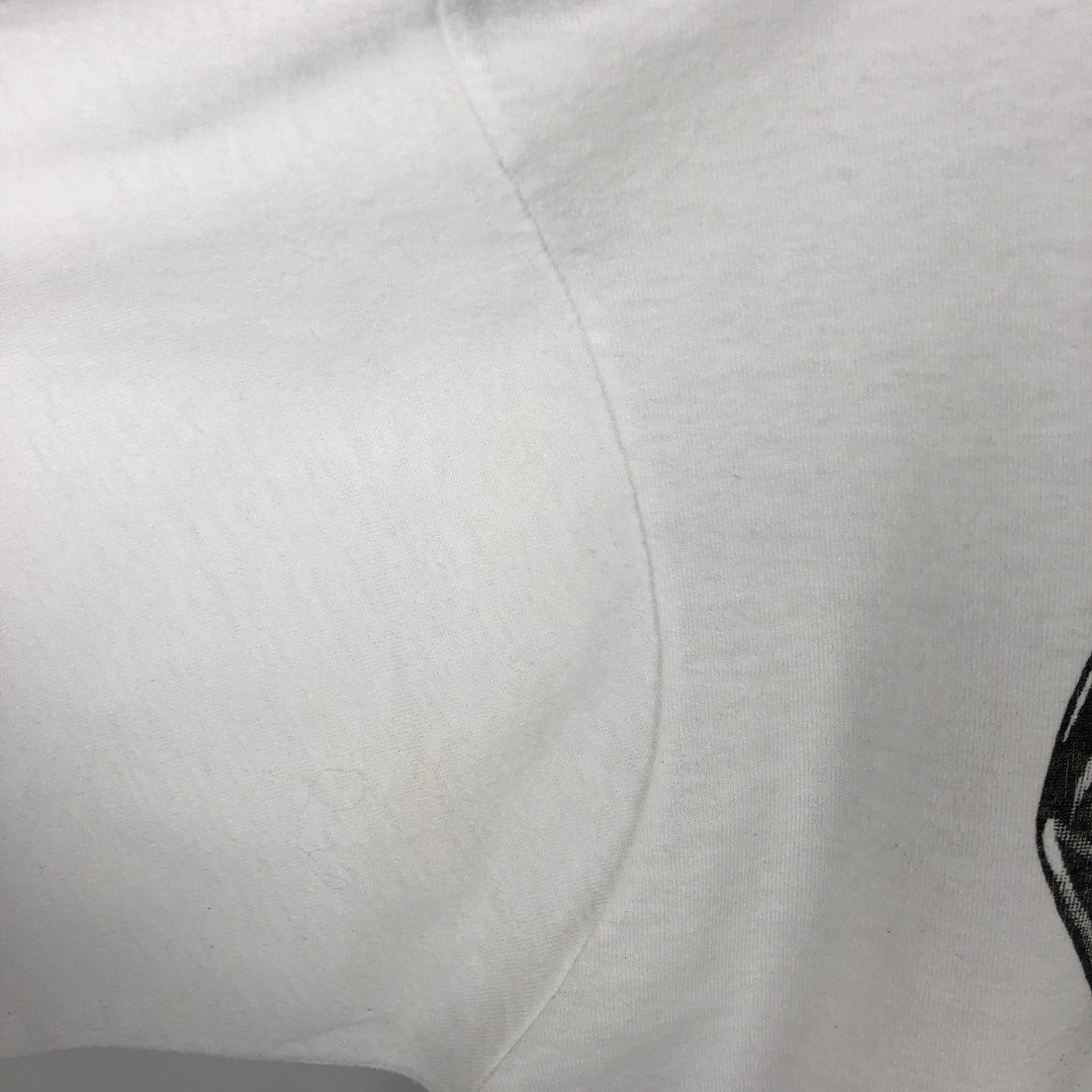 80'S message print T-shirt, men's size XL equivalent, vintage. unclear white type Vintage Second Hand