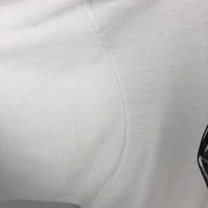 80'S message print T-shirt, men's size XL equivalent, vintage. unclear white type Vintage Second Hand