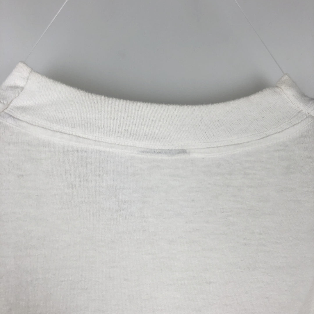 80'S message print T-shirt, men's size XL equivalent, vintage. unclear white type Vintage Second Hand