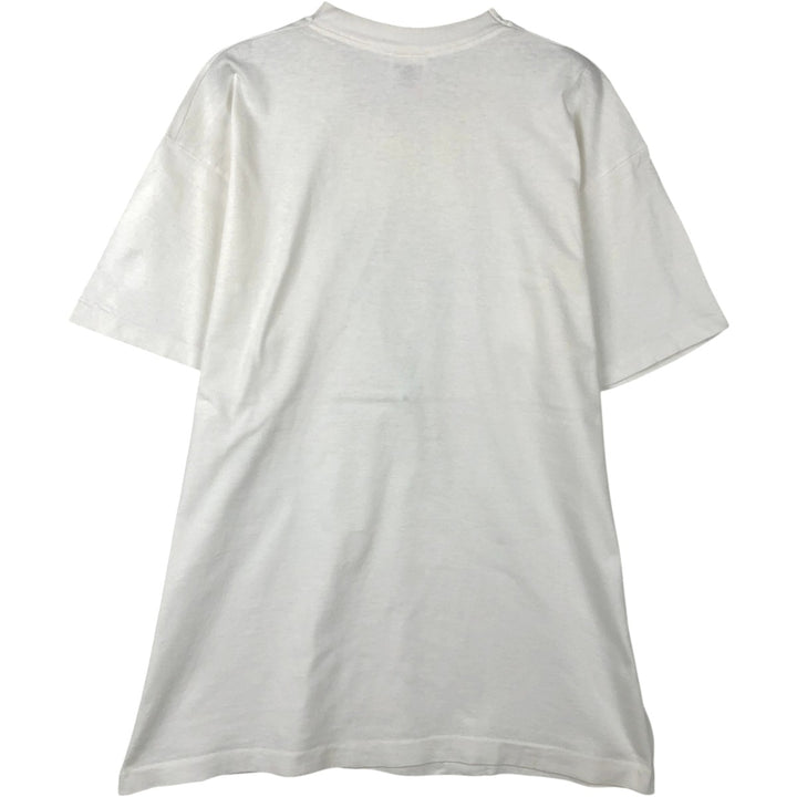 Vintage 90'S Fruit of the Loom print T-shirt, Made in Canada, Men's Size Large cotton white type Vintage Second Hand