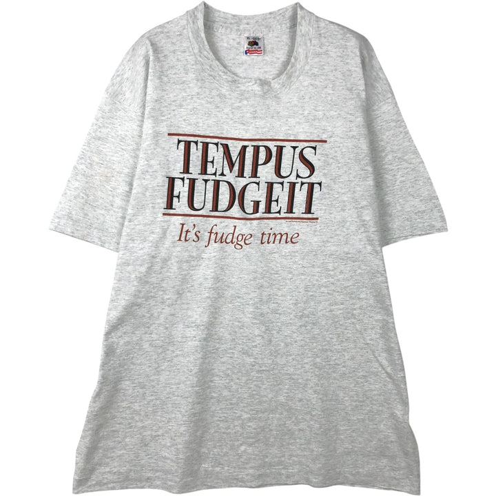 90'S Fruit of the Loom printed T-shirt, made in the USA, men's XL size, vintage cotton white type Vintage Second Hand