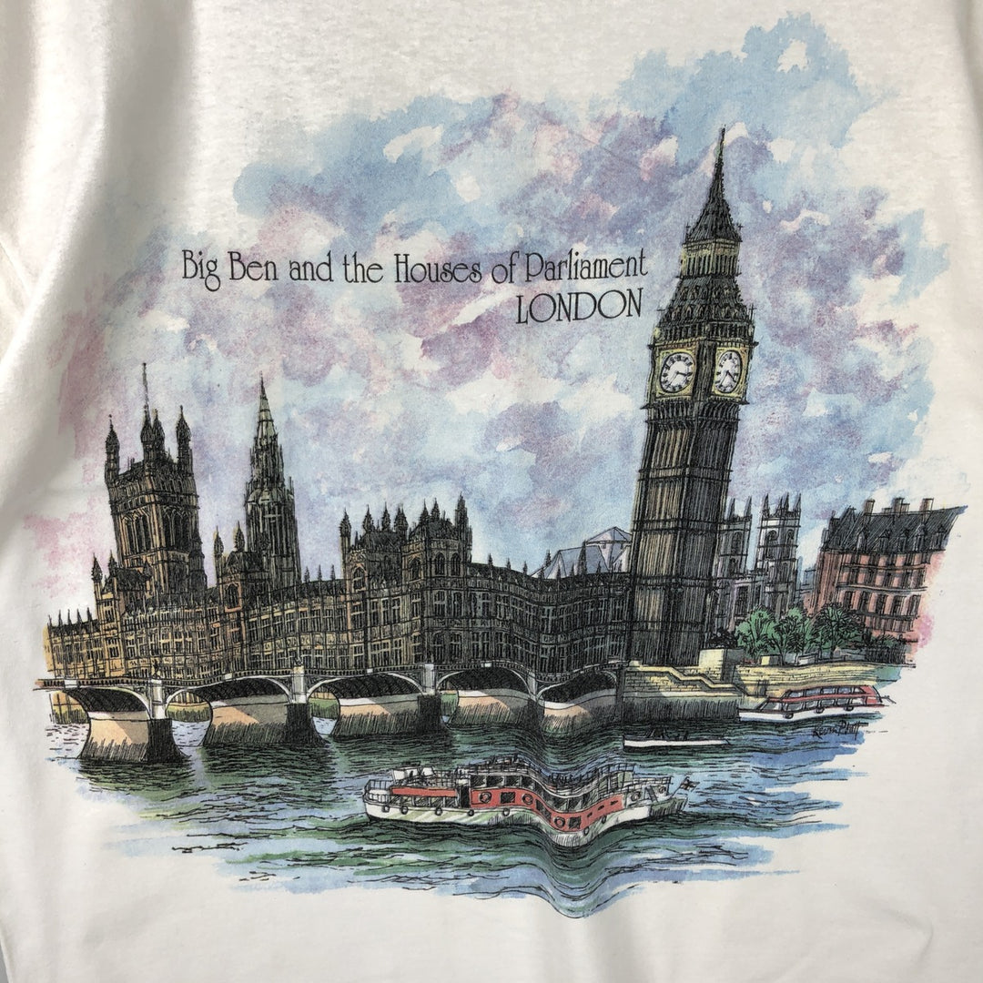 90'S Hanes QUALY-T Souvenir T-shirt, Men's XL equivalent, Vintage cotton white type Vintage Second Hand