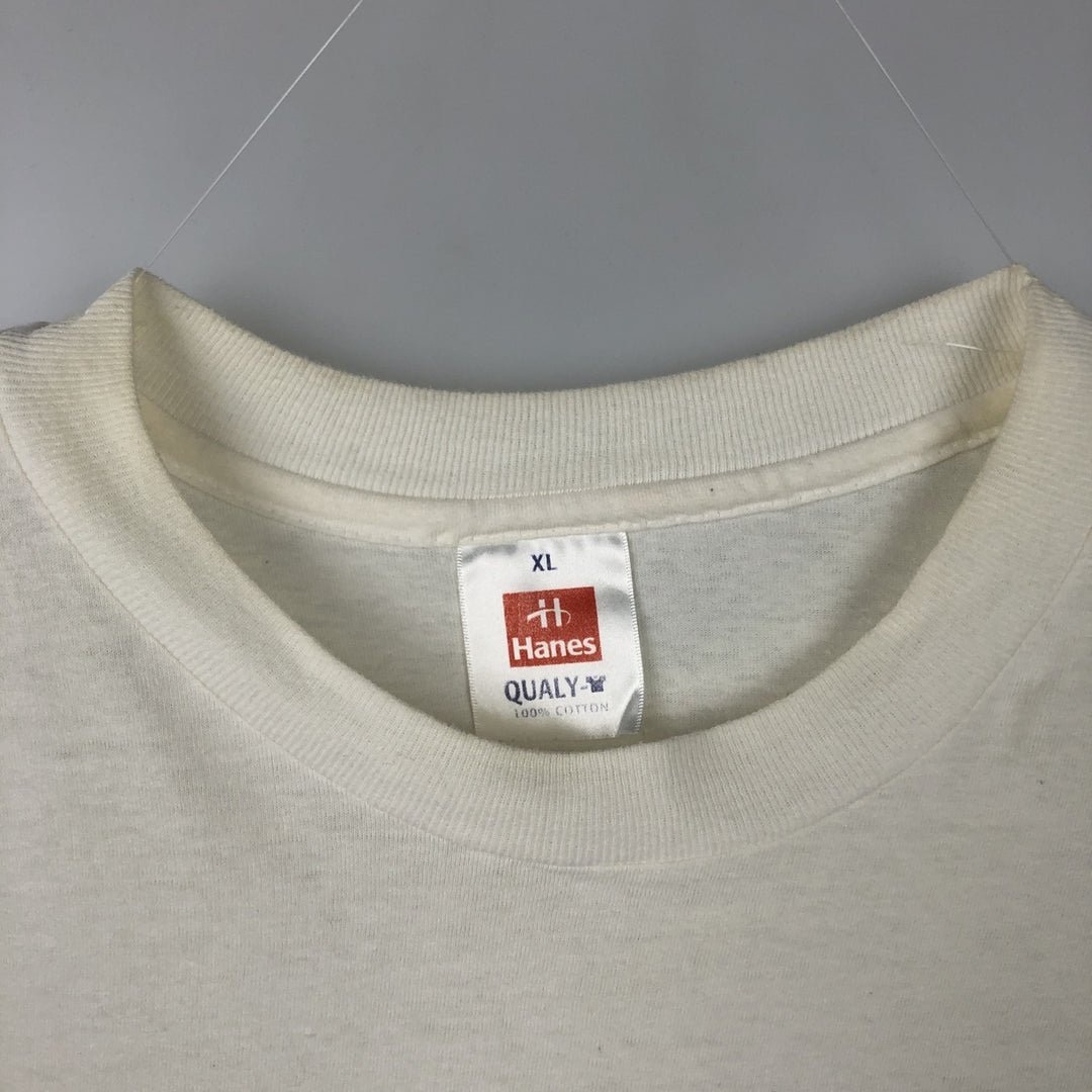 90'S Hanes QUALY-T Souvenir T-shirt, Men's XL equivalent, Vintage cotton white type Vintage Second Hand