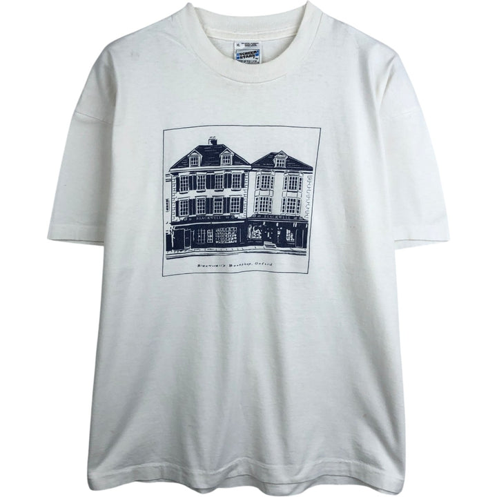 90'S Screen Stars by Fruit of the Room Print T-Shirt, Made in USA, Men's XL equivalent, Vintage cotton white type Vintage Second Hand