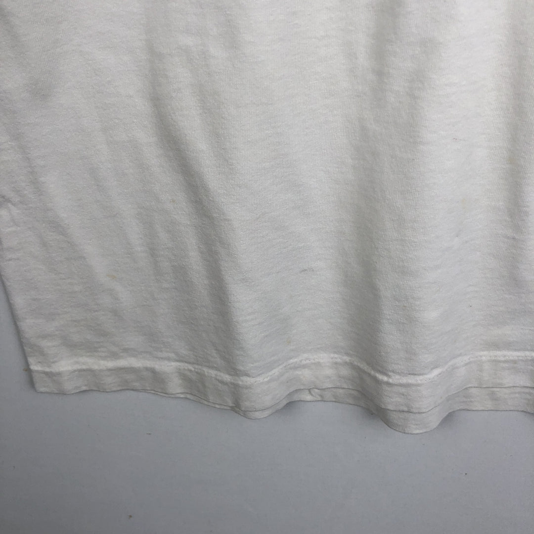 90'S Screen Stars by Fruit of the Room Print T-Shirt, Made in USA, Men's XL equivalent, Vintage cotton white type Vintage Second Hand