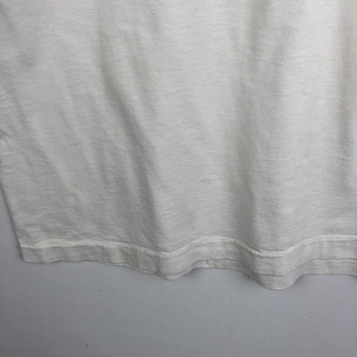 90'S Screen Stars by Fruit of the Room Print T-Shirt, Made in USA, Men's XL equivalent, Vintage cotton white type Vintage Second Hand