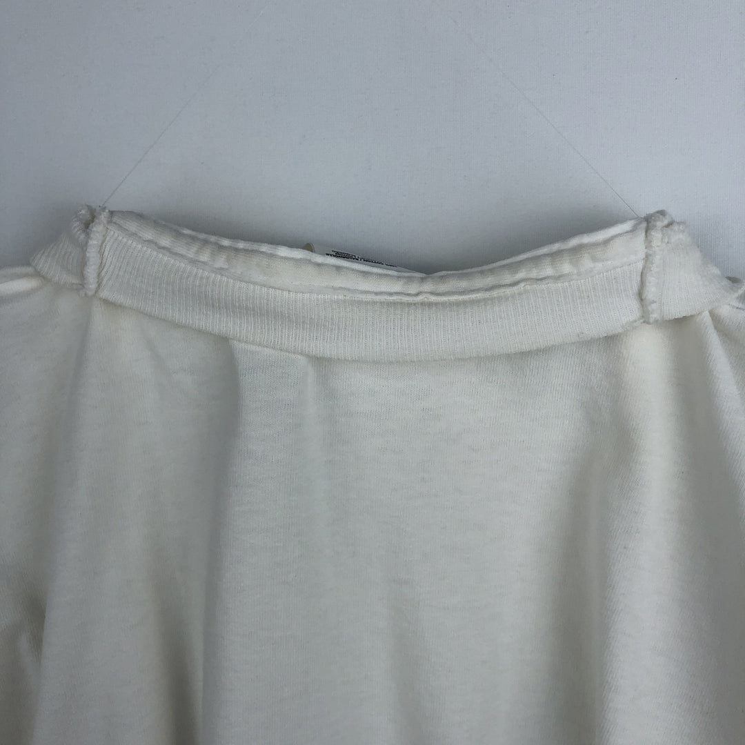 90'S Screen Stars by Fruit of the Room Print T-Shirt, Made in USA, Men's XL equivalent, Vintage cotton white type Vintage Second Hand