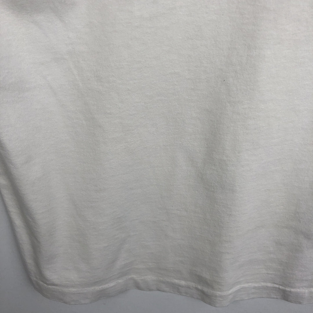 90'S Screen Stars by Fruit of the Room Print T-Shirt, Made in USA, Men's XL equivalent, Vintage cotton white type Vintage Second Hand