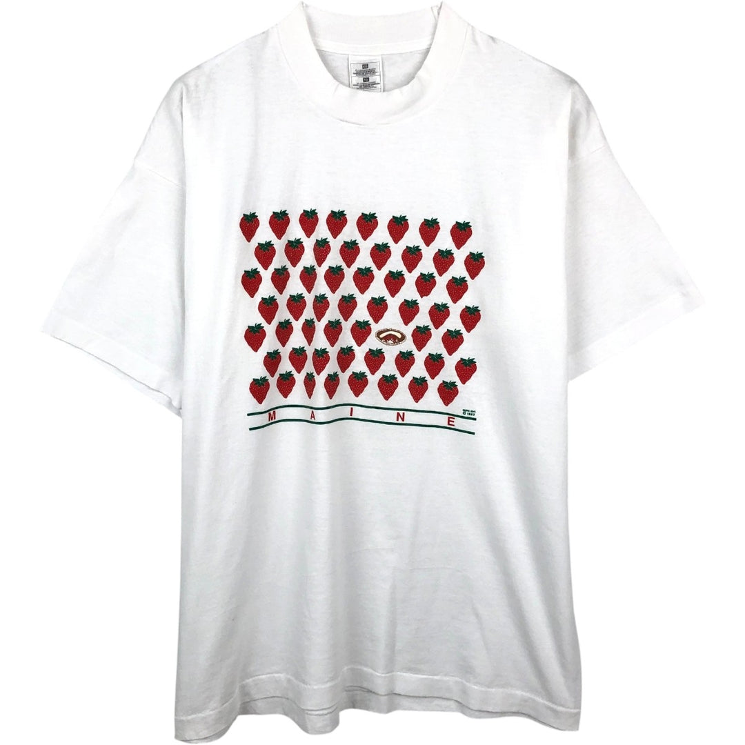 90'S Vintage Printed T-Shirt, Men's XL cotton white type Vintage Second Hand