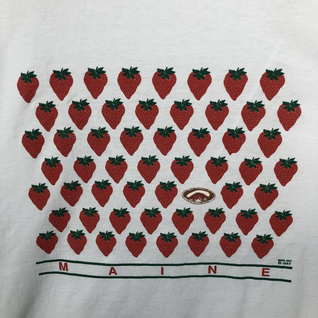 90'S Vintage Printed T-Shirt, Men's XL cotton white type Vintage Second Hand