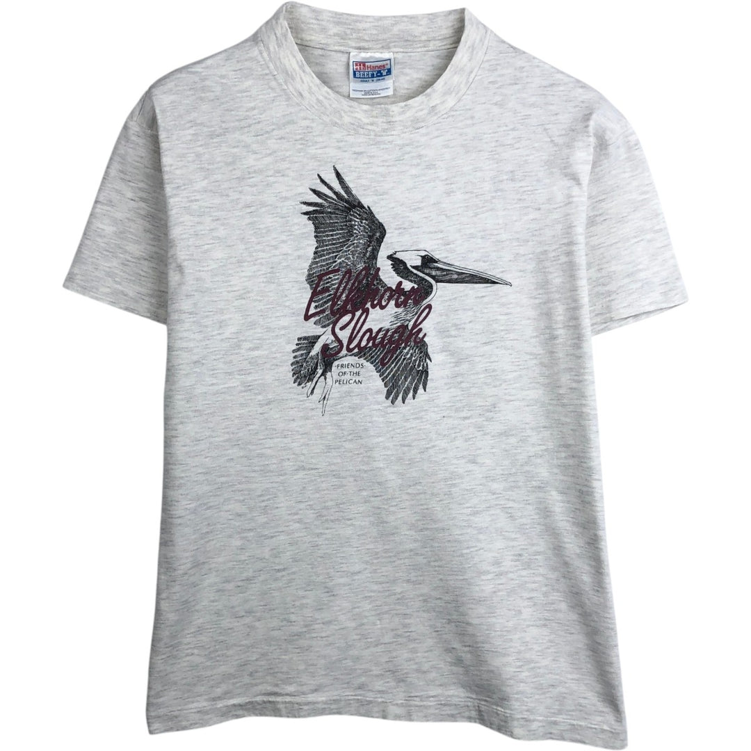 90'S Hanes BEEFY-T Animal T-Shirt, Made in USA, Men's Size M (approx.), Vintage cotton white type Vintage Second Hand