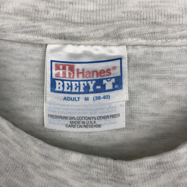 90'S Hanes BEEFY-T Animal T-Shirt, Made in USA, Men's Size M (approx.), Vintage cotton white type Vintage Second Hand