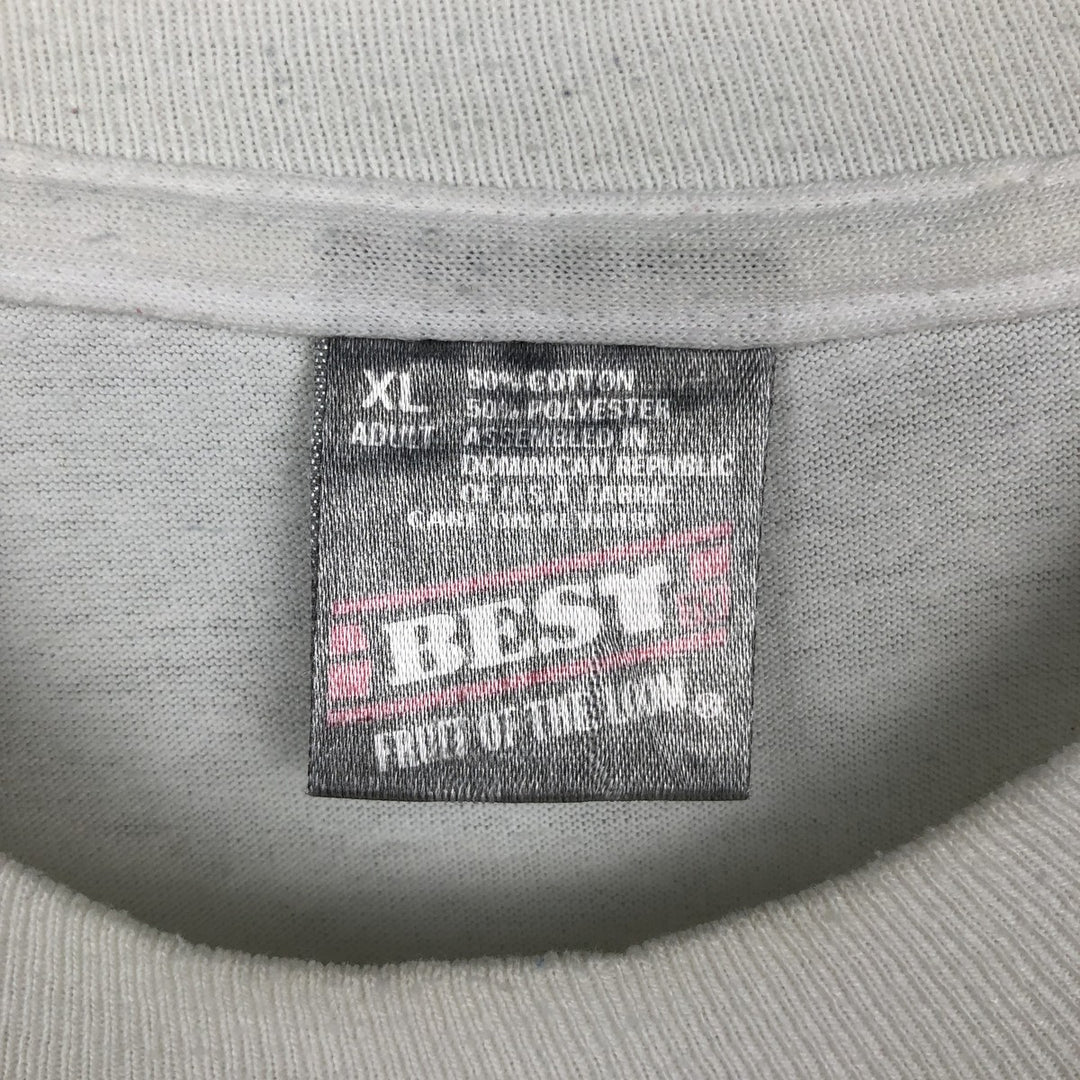 80'S Fruit of the Loom Best Print T-Shirt, Men's Size XL (approx.), Vintage cotton white type Vintage Second Hand