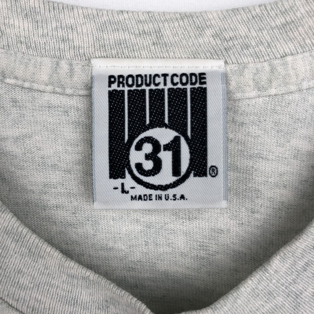 90'S Product Code 31 Smile Print T-Shirt, Made in USA, Men's Size L (approx.) cotton white type Vintage Second Hand