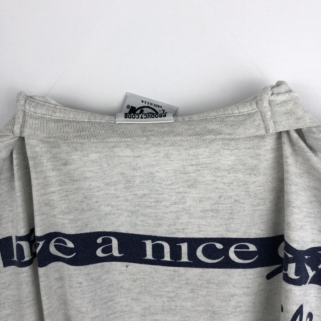 90'S Product Code 31 Smile Print T-Shirt, Made in USA, Men's Size L (approx.) cotton white type Vintage Second Hand